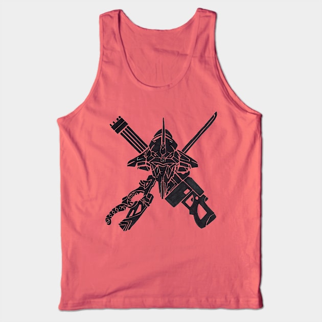 EVA 01 skull head weapons Tank Top by Joseph Baker